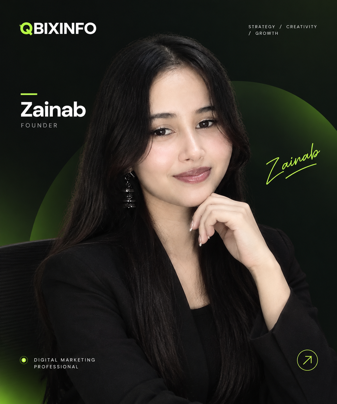 Zainab, Founder of QBIXINFO